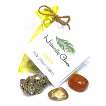 Happy, Solar Plexus Chakra Crystal Pouch