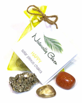 Happy, Solar Plexus Chakra Crystal Pouch