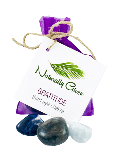 Gratitude, Third Eye Chakra Crystal Pouch