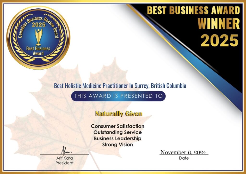 Best Business Award Winner 2025- Naturally Given