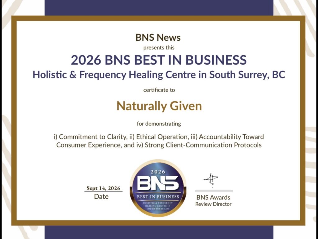 Best Business Award Winner 2026- Naturally Given